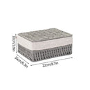 Axyaa Handwoven Storage Basket with Lid - Rectangular Organizer for Home and Closet