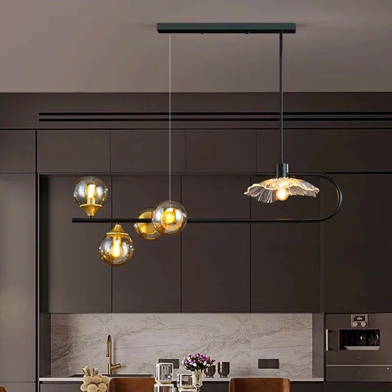Axyaa Ceiling Chandelier: Stylish Pendant Light Fixture for Dining & Living Room Lighting
