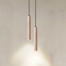 Axyaa Yellow Travertine Cylindrical Led Chandelier