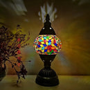 Axyaa Vintage Mosaic Table Lamp - USB Rechargeable Handcrafted Glass Night Light