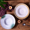 Axyaa Ceramic Tableware Set: Straw Hat, Western, Japanese, Retro Design for Salad & Dessert