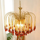 Axyaa Glass Water Drop Chandelier for Living, Bedroom, Dining Room - Retro Design