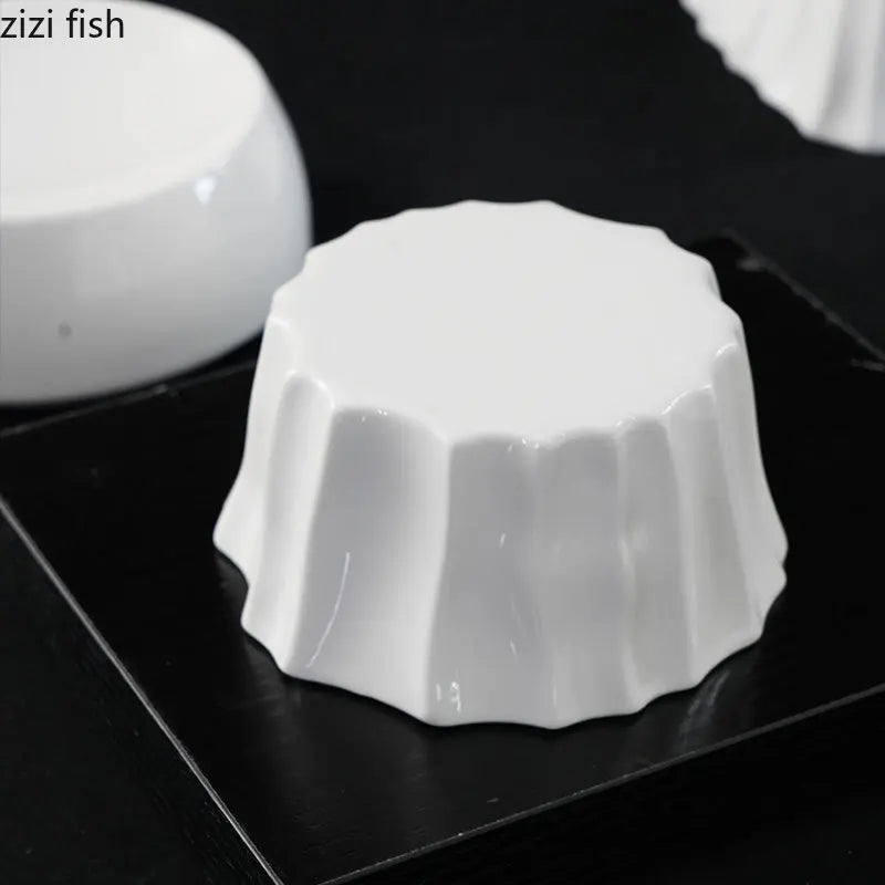 Axya White Simple Beef Sushi Main Dish Plate - Creative Special-shaped Dessert Plate