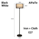 Axyaa Nordic Black/White Fabric Floor Lamp - Minimalist High Living Room Table Lamp