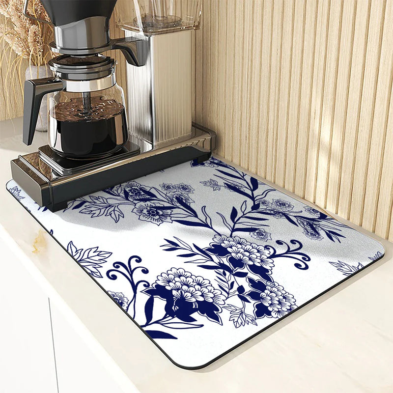 Axyaa Absorbent Draining Mat: Quick Dry Super Draining, Dish Drying, Bathroom Drain Pad