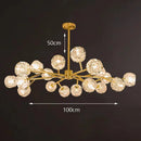 Axyaa Crystal Sphere Chandelier: Adjustable Metal Molecular Ceiling Light for Luxury Ambience