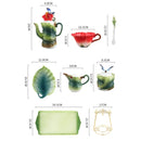 Axya Hibiscus Flower Tea Set Ceramic Mugs Teapot Teacup Afternoon Tea Accessories