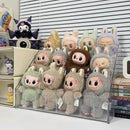 Axyaa Doll Storage Box: 3-Layer Transparent Organizer for Labubu Dolls & Plushies