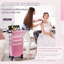 Axyaa 4 in 1 Makeup Trolley Case on Wheels with Lock Salon Storage Case