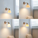 Axyaa Ceramic Wood LED Wall Sconce Rotates Coffee Balcony Stair Light Fixture