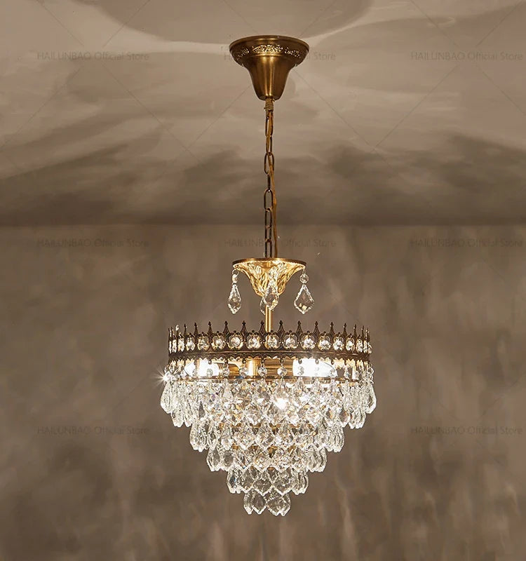 Axyaa Romantic Crystal Chandelier, Elegant Light Luxury for Living Room & Dining Room