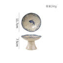 Axyaa Ceramic Dessert Plate Set of 2 High Foot Sushi Snack Tableware