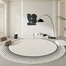 Axyaa Soft Fluffy Black White Carpet: Minimalist Decor for Living Room, Plush Large Round Rug