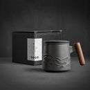 Axyaa Ceramic Retro Coffee Cup Wooden Handle Tea Cup Gift Box CM061