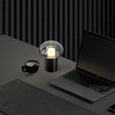 Axyaa Minimalist Gray LED Floor Lamp Nordic Style Mushroom Bedside Table Lamp
