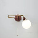 Axyaa White Pumpkin LED Wall Light - Swing Arm Nordic Modern Wandlamp