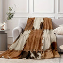 Axyaa Cozy Patchwork Animal Print Blanket Shawl - Soft Sofa Nap Throw