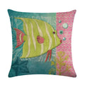 Axyaa Cartoon Sea Pattern Cushion Cover 45*45cm Living Room Sofa Decor Pillowcase