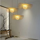 Axyaa Bamboo Weave Pendant Lamp: Creative Chinese Art Chandelier for Home, Restaurant, or Staircase