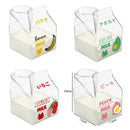 Axyaa 380ml Kawaii Milk Carton Glass Cup Strawberry Peach Theme