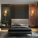 Axyaa Luxury Gold Crystal Wall Sconce for Bedroom, Living Room, Hotel & Hallway