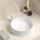 Axyaa 36cm Matte White/Dark Gray Bathroom Sink for Vanity - 14in Diameter