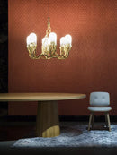 Axyaa Lustre Glass LED Chandeliers: Elegant Dimmable Hanging Lamps for Living Room