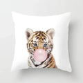 Cute Animals Print Decor Pillowcase by Axyaa - Pink Flower Theme