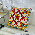Axyaa Ethnic Floral Embroidered Pillowcase - Cotton Throw Cushion Cover