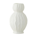 Axyaa White Ceramic Calabash Vase for Room Decoration and Floral Arrangement