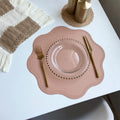 Axyaa Green Flower Placemats Set - Faux Leather Table Mats for Indoor & Outdoor Decor