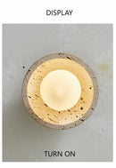 Axyaa Nordic Wabi Sabi Natural Yellow Stone Wall Light