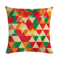 Axyaa Geometric Linen Cushion Cover: 45x45cm Pillowcase for Home Decor