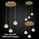 Axyaa Crystal LED Football Pendant Light Ceiling Chandelier for Home Balcony