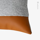 Axyaa Geometric Stitching Waist Pillow in Flannel and Leather - Nordic Minimalist Design