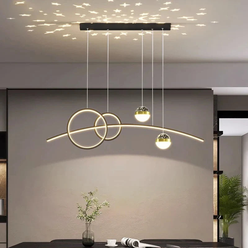 Axyaa Modern Dine Pendant Light Chandelier - Indoor LED Ceiling Lamp