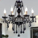 Axyaa Black Crystal Chandelier Vintage Retro Lighting for Bedroom Hallway Kitchen Loft