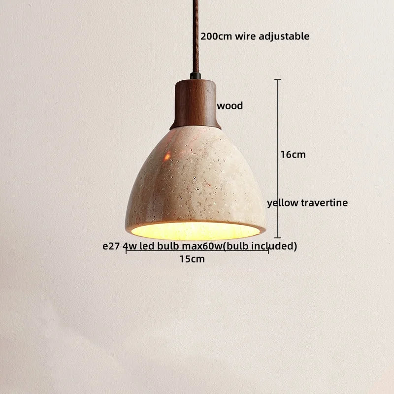 Axyaa Travertine LED Pendant Lamp for Bar, Bedroom, Living Room - Small Hanging Lights