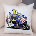 Axyaa Cartoon Sport Motorcycle Cushion Cover - Super Soft Plush Pillow Case