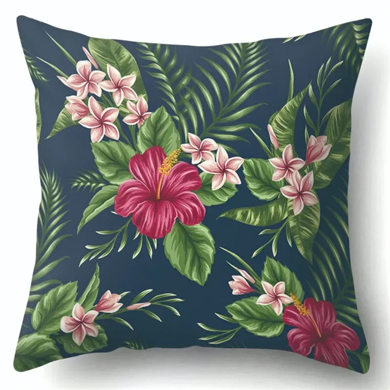 Axyaa Tree Flower Plant Landscape Print Pillow Cover 45X45CM
