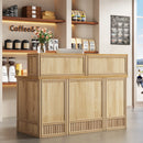 Axyaa Rustic Front Reception Desk, 57-Inch Boho Welcome Checkout Counter for Office
