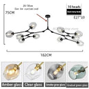 Axyaa Modern Glass Bubble Chandelier for Living Room Dining Island Lighting