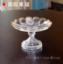 Axyaa 7-inch Glass High Leg Fruit Plate for Delicate Candy and Dim Sum