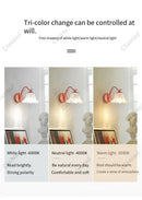 Axyaa Flower Back Wall Lamp Retro Cream Countryside Style for Bedroom & Living Room