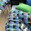 Axyaa Striped Duvet Cover with Pillowcase Set, Twin-Queen Size, Fashionable Home Bedding