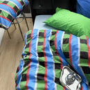 Axyaa Striped Duvet Cover with Pillowcase Set, Twin-Queen Size, Fashionable Home Bedding