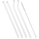 Axyaa Glass Straw Set - 4pcs Milk Tea Juice Cocktail & Brush, Bar Accessories