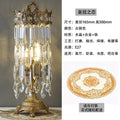 Axyaa Crown Crystal Table Lamp LED Luxury Retro Bedroom Living Room Bedside