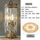 Axyaa Crown Crystal Table Lamp LED Luxury Retro Bedroom Living Room Bedside