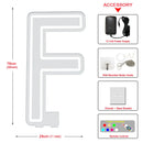 Axyaa Large Colorful Neon Light Sign with A-Z Alphabet & Free Stand